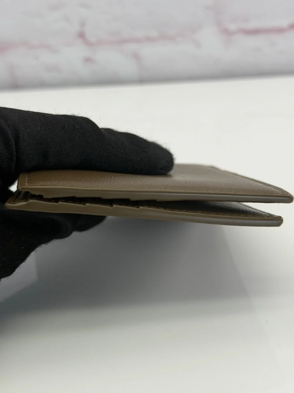 Saint Laurent Paris Brown Textured Leather Bi-Fold Wallet